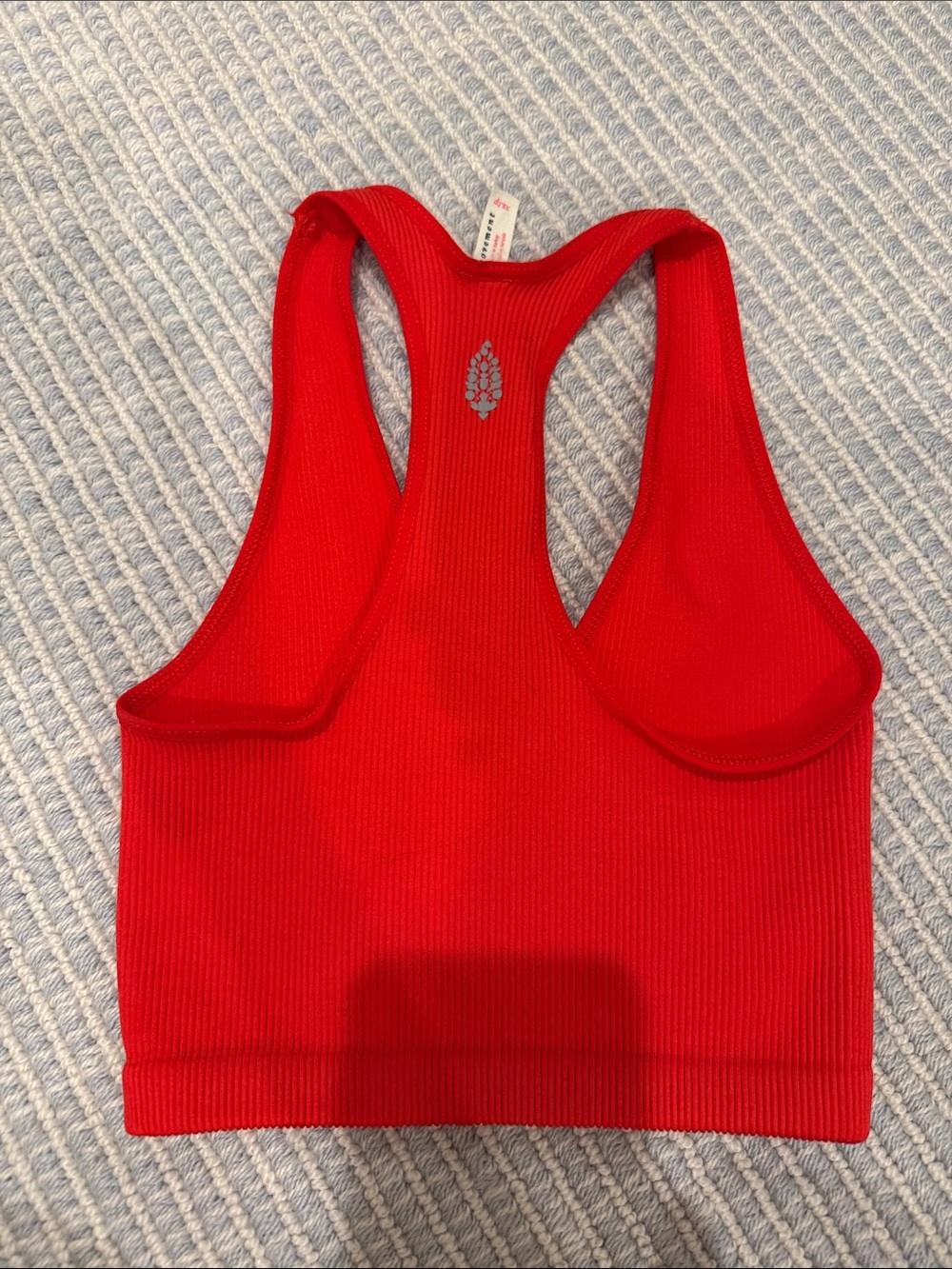 FP Movement by Free People Red Ribbed Racerback Crop Tank - Picture 3 of 3